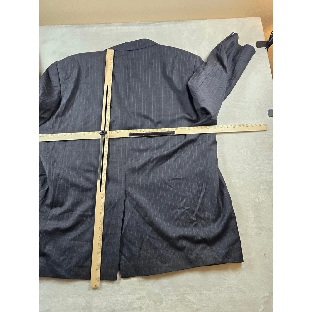 LRL Ralph Lauren Wool Suit Mens 58L 2 Piece Pants 50x31 Big Tall Gray Pinstripe